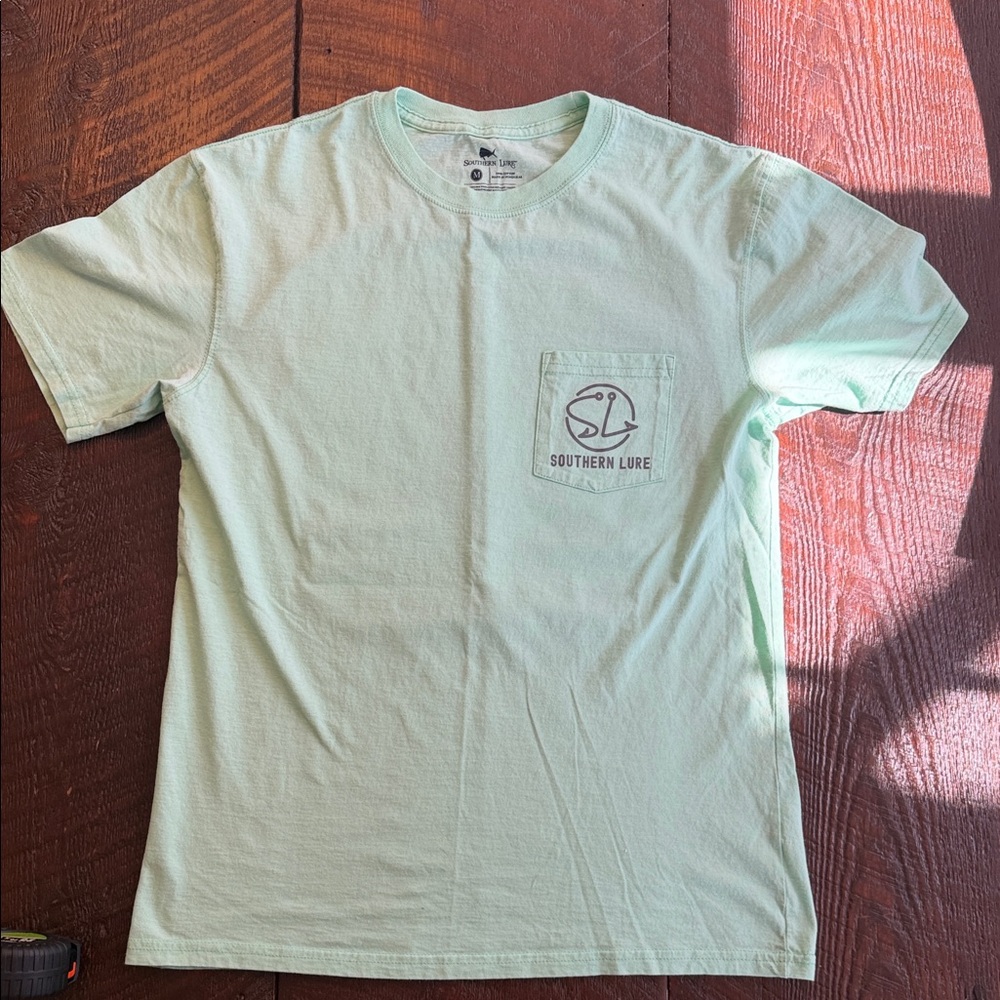 Southern Lure Marlin Pocket Tee Seafoam Green Fishing Shirt Men’s M